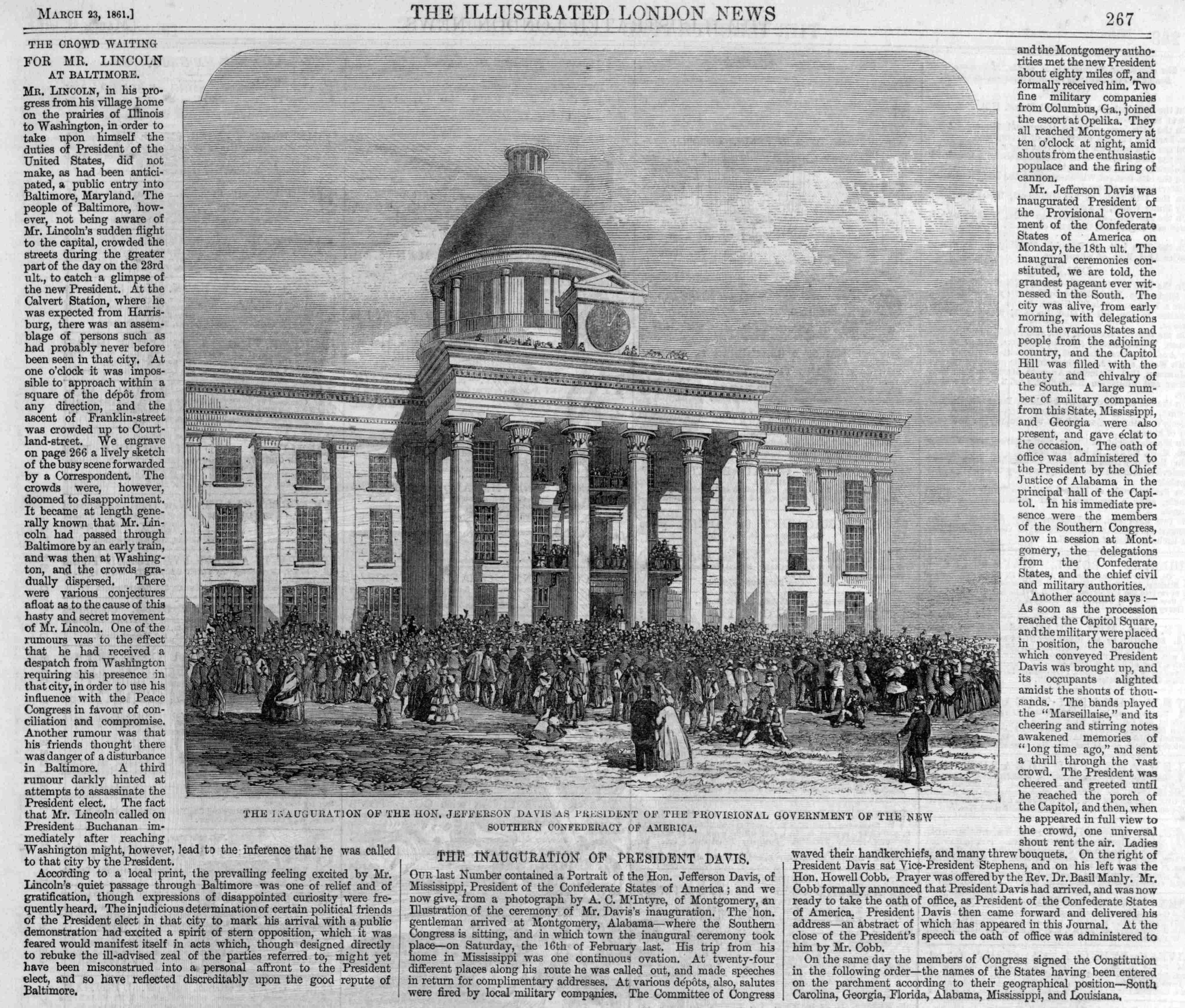 Jefferson davis inauguration